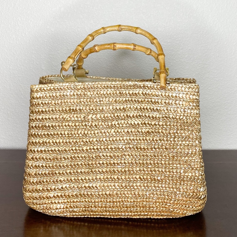Basket Purse With Bamboo Handles